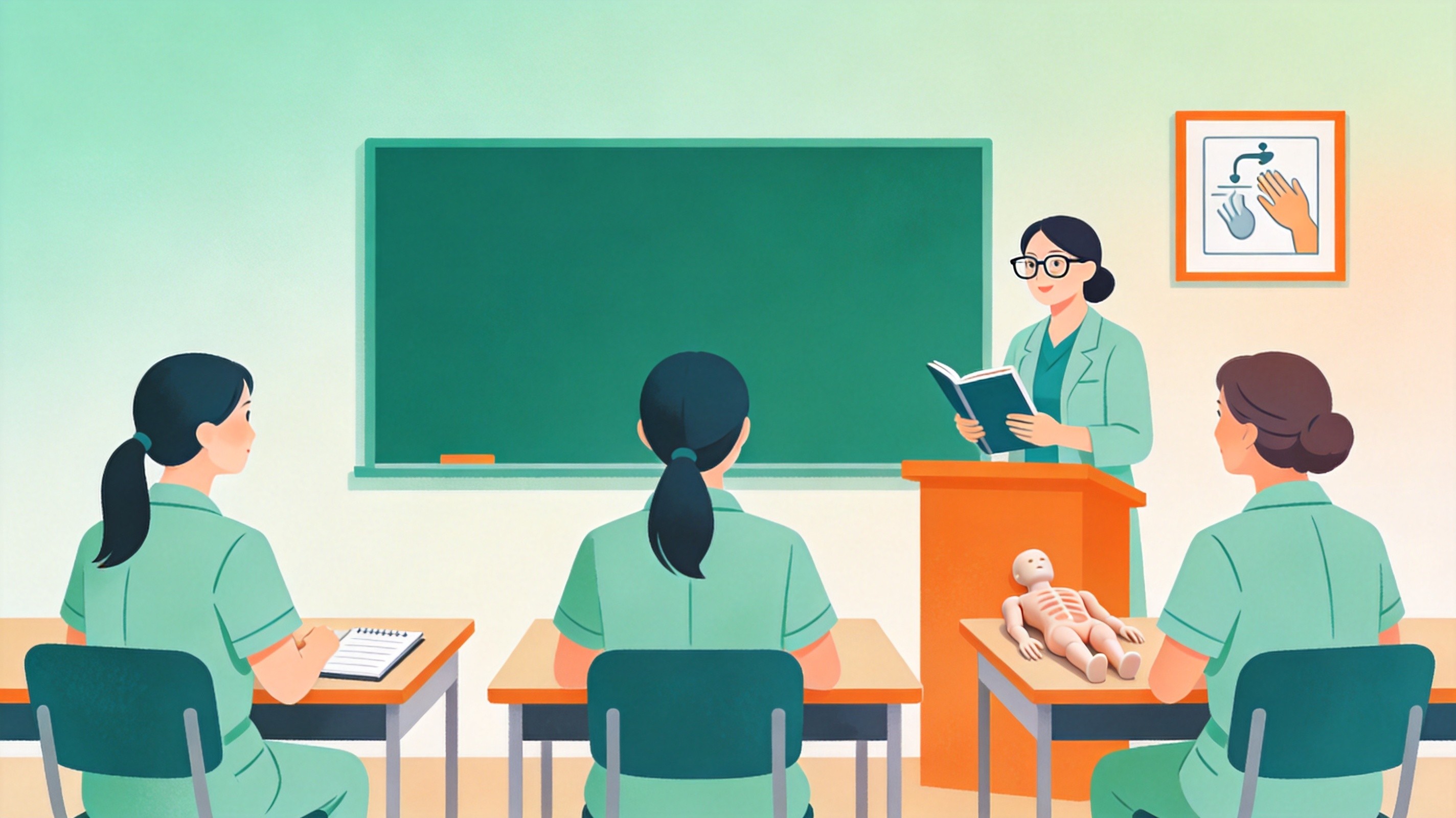 晨心护理员培训学院课堂：讲师为护理员学员讲授老年照护课程